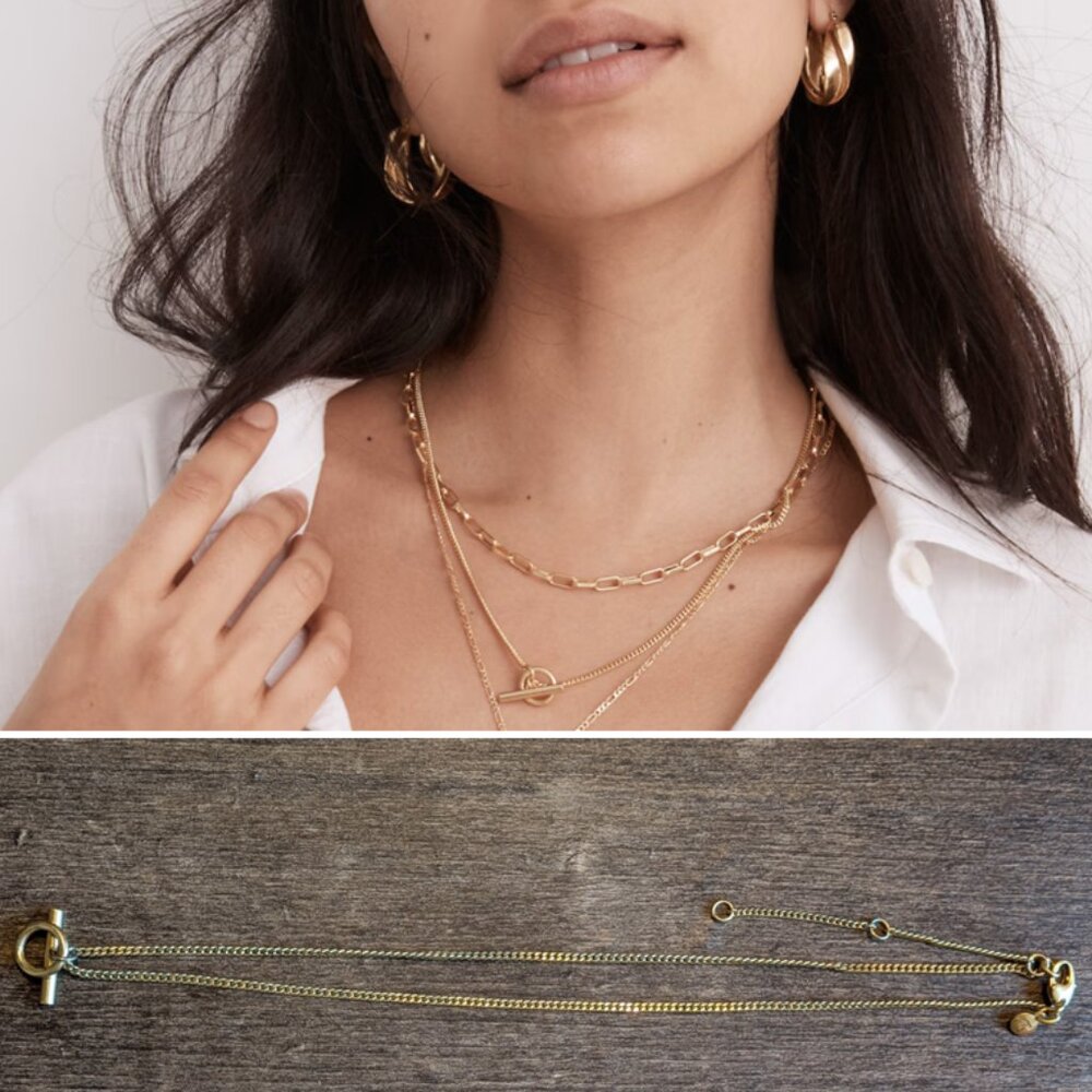 Madewell Toggle Chain Necklace Gold Plated on Brass